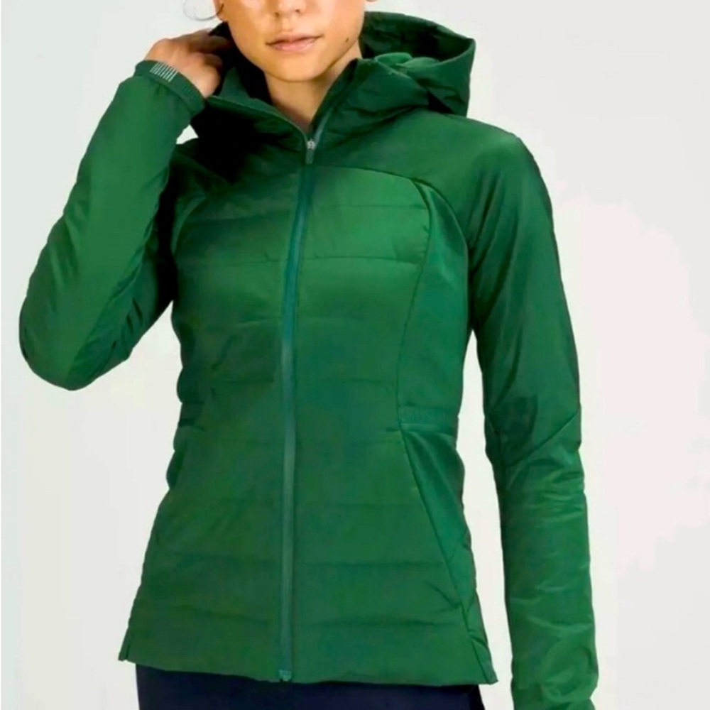 Lululemon DOWN FOR IT ALL Jacket—Everglade Green (rare color), Sz. 6.